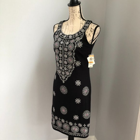 Embroidered Black Dress - Picture 2 of 10